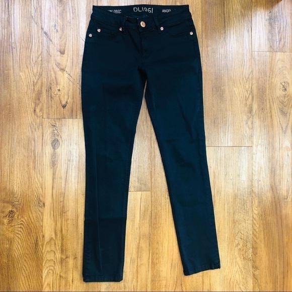 𝅺dl 1961 Angel Midrise Skinny Ankle Jeans in Athens Wash (black) Size 25 - Picture 9 of 14
